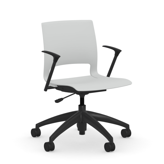 9to5 Seating Vox 300 LB Basic Task Chair, Plastic Back, Black Arms