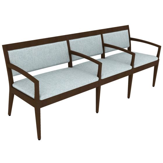 Indiana Furniture Gleem+ 600 LB Tandem Guest Chairs with Clean Outs, Bariatric/Single/Single