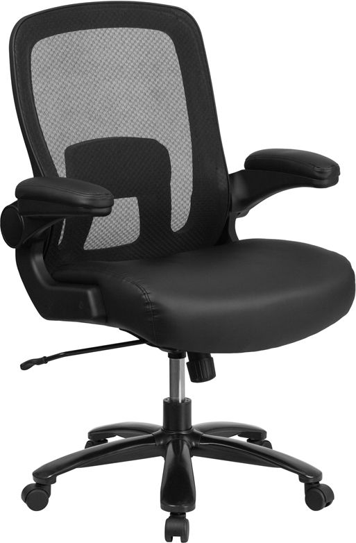 Husky Office® Big & Tall 500 lb Capacity Leather Swivel Task Chair