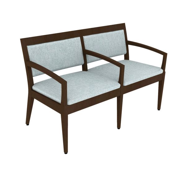 Indiana Furniture Gleem+ 400 LB Tandem Guest Chairs with Clean Outs, Single/Single