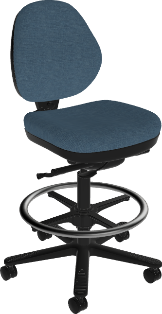 Sitmatic GoodFit® 450 LB 24/7 ESD Adjustable Low Back Medium Height Drafting Stool with Small Seat, Rocking & Seat Depth Adjustment