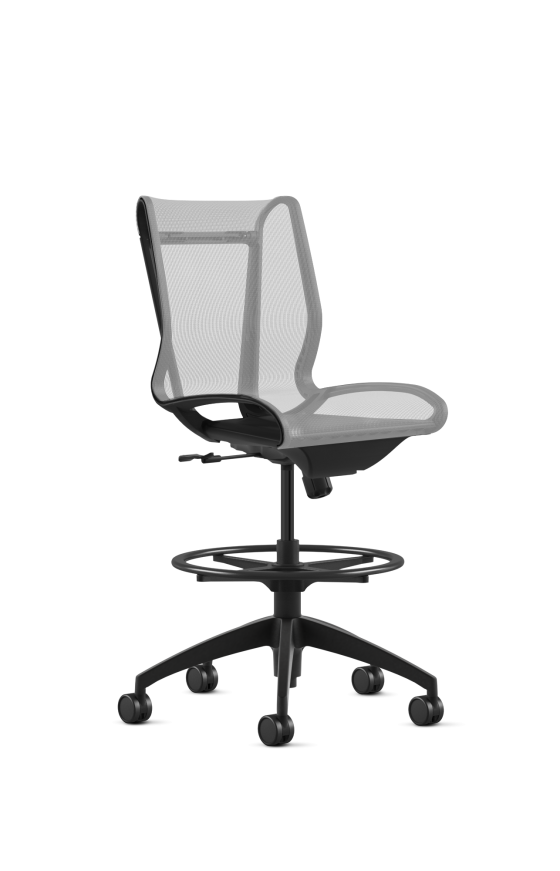 9to5 Seating Cydia 300 LB Mesh Mid-Back Counter Height Office Stool, Swivel Tilt Control