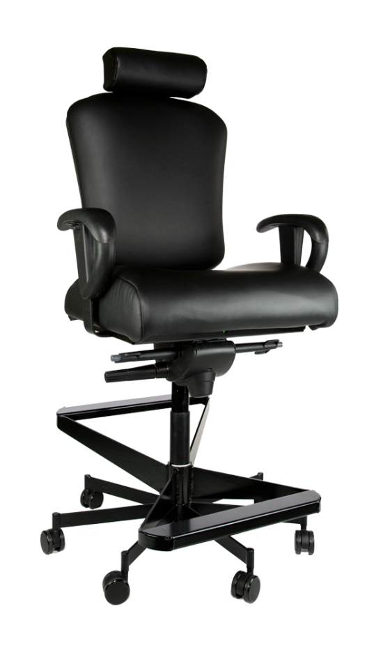 Concept Seating 550 LB 24/7 Multi-Shift Heavy Duty Operator Stool with Headrest - Model 3150HR Two-Step Stool