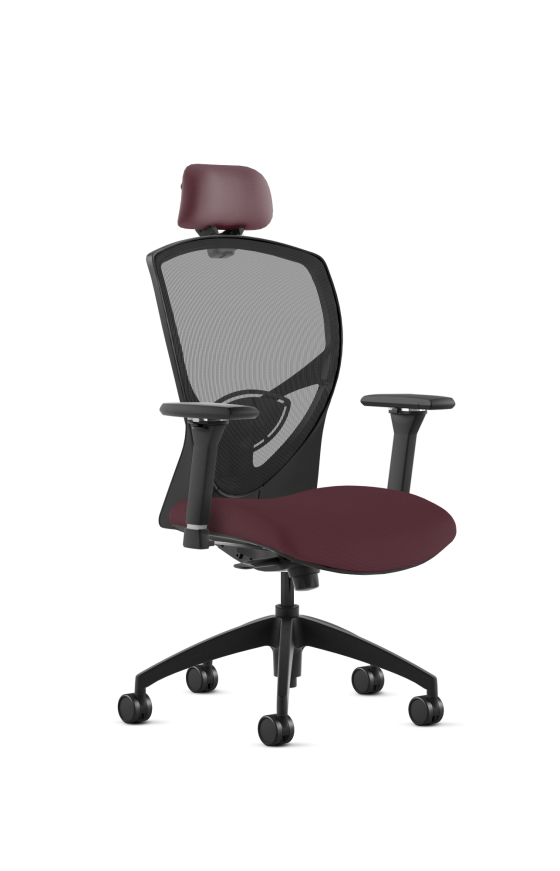 9to5 Seating Theory High-Back 300 LB Executive Office Chair, Mesh Back, Upholstered Seat, Full Synchro Control, Height & Width Adjustable and Pivot Arms