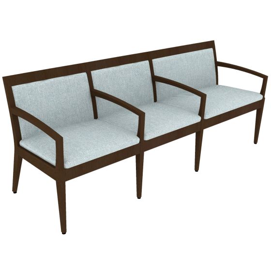 Indiana Furniture Gleem+ 600 LB Tandem Guest Chairs, Single/Single/Bariatric