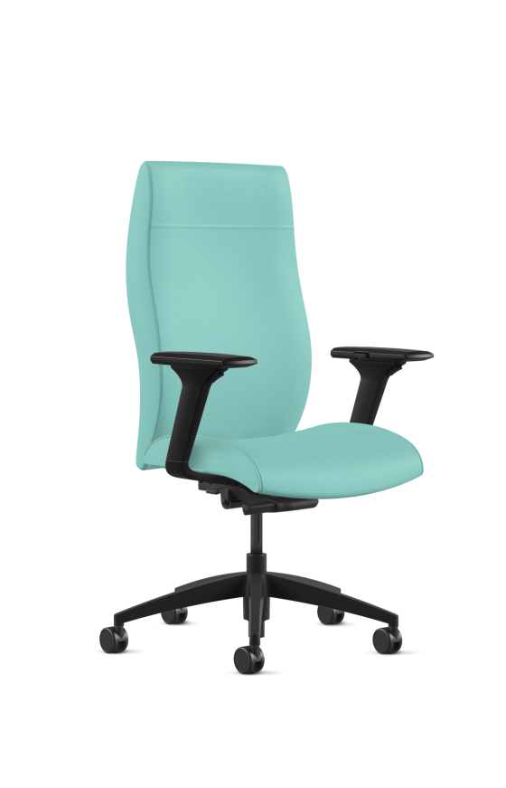 9to5 Seating Acclaim High-Back 300 LB Executive Office Chair, Heavy Duty Synchro Tilt Control, Black 6-Way Adjustable Arms