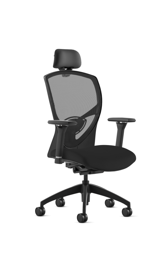 9to5 Seating Theory High-Back 300 LB Executive Office Chair, Mesh Back, Upholstered Seat, Synchro-Tilt Control, Height & Width Adjustable and Pivot Arms