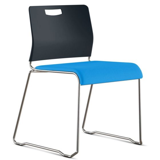 9to5 Seating Kelley 300 LB Sled Base Stacking Chair, Armless, Upholstered Seat