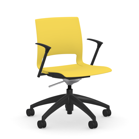 9to5 Seating Vox 300 LB Rocking Tilt Task Chair, Plastic Back, Black Arms