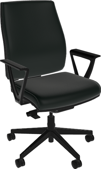 Sitmatic AutoSit.™ 450 LB 24/7 Adjustable High Back Conference Chair with Rocking and V-Shaped Fixed Arms