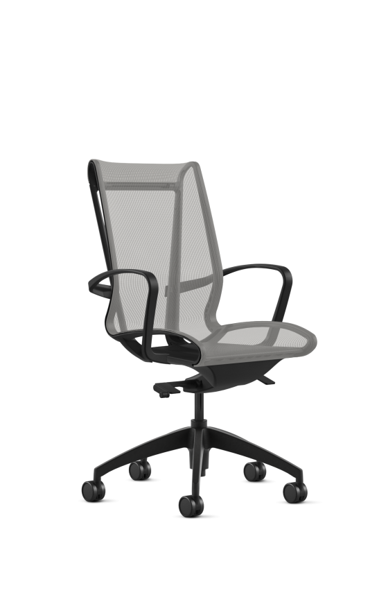 9to5 Seating Cydia 300 LB Mesh High-Back Executive Office Chair, Knee Tilt Control, Soft Touch Polyurethane Arms