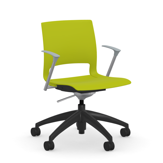 9to5 Seating Vox 300 LB Rocking Tilt Task Chair, Plastic Back, Cloud Gray Arms