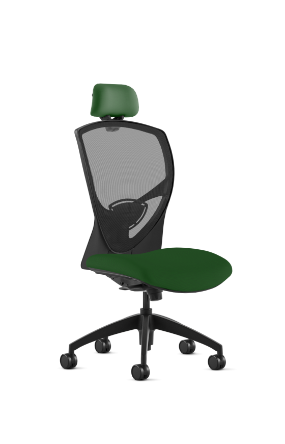 9to5 Seating Theory High-Back 300 LB Executive Office Chair, Mesh Back, Upholstered Seat, Full Synchro Control, Armless