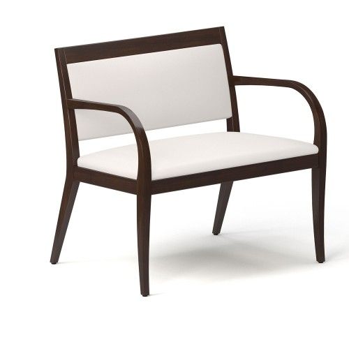 Indiana Furniture Gleem 400 LB 400 LB High Occupancy Curved Arm Guest Chair with Clean-Out Back