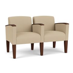Lesro Belmont® 400 LB Upholstered Two Seater with Center Arm