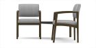 Lesro Lenox Wood® 2 Chairs With Connecting Corner Table -Black Laminate