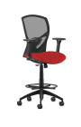 9to5 Seating Theory Mid-Back 300 LB Counter Height Office Stool, Mesh Back, Upholstered Seat, Simple Synchro Control, Height & Width Adjustable and Pivot Arms