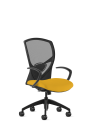 9to5 Seating Theory Mid-Back 300 LB Office Chair, Mesh Back, Upholstered Seat, Full Synchro Control, Black Cantilever Arms