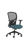 9to5 Seating Theory Mid-Back 300 LB Office Chair, Mesh Back, Upholstered Seat, Simple Synchro Control, Height Adjustable and Pivot Arms