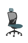 9to5 Seating Theory High-Back 300 LB Executive Office Chair, Mesh Back, Upholstered Seat, Synchro-Tilt Control, Armless
