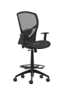 9to5 Seating Theory All Mesh Mid-Back 300 LB Counter Height Office Stool, Simple Synchro Control, Black Two-Way Adjustable Arms