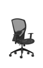 9to5 Seating Theory All Mesh Mid-Back 300 LB Office Chair, Simple Synchro Control, Black Four-Way Adjustable Arms